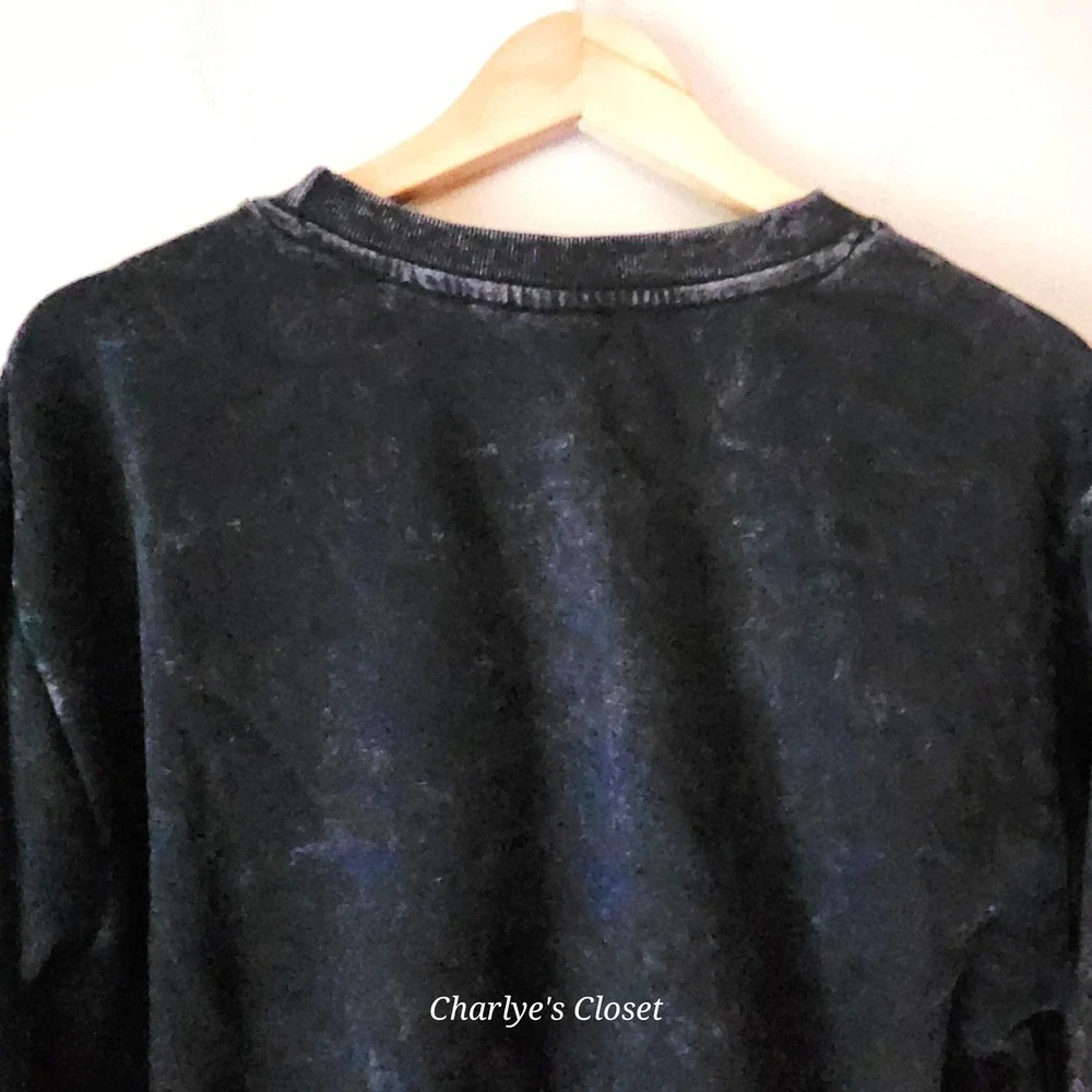Marvel Spider-Man Black Acid Wash Comic Graphic Sweatshirt‎ M Superhero Grunge
